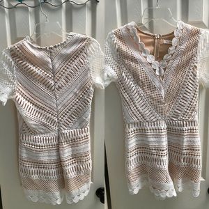 BLU PEPPER White and Nude Romper